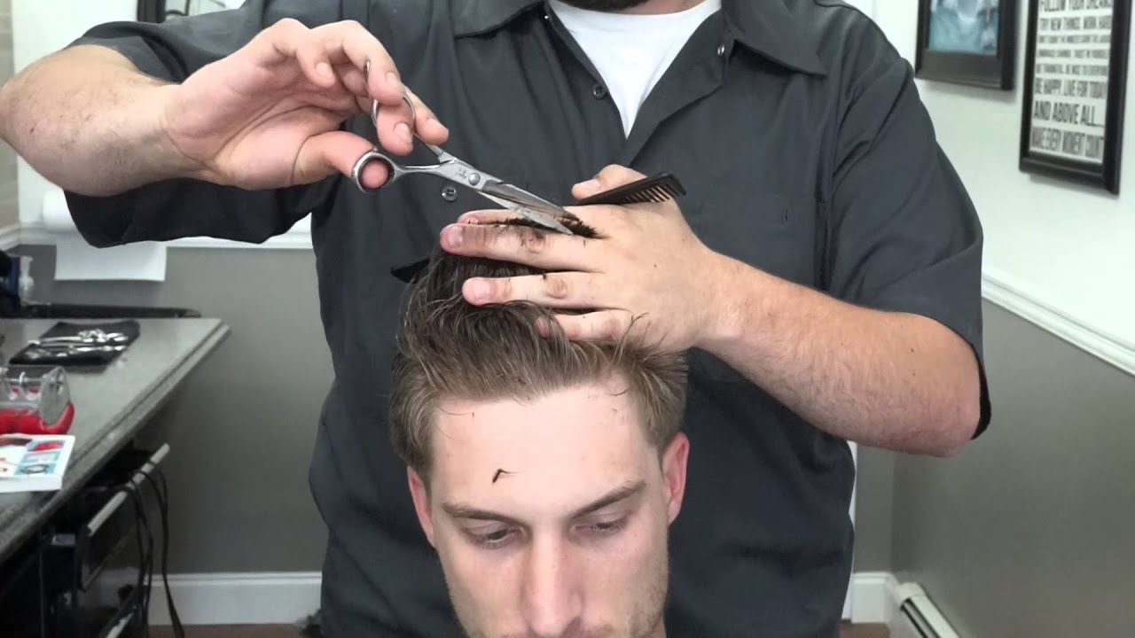 Правильная мужская стрижка видео How to Cut Hair : Regular Haircut with Side-part - YouTube