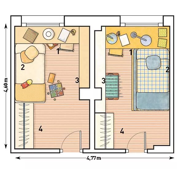 План комнаты с мебелью программа Dorm room layouts, Room planning, Kids bedroom 