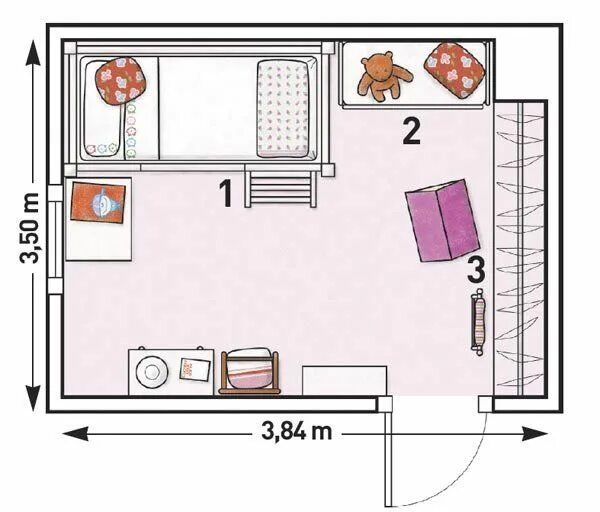 Правильная планировка детской комнаты Resultado de imagen para planos de habitaciones principales Plano de habitacion,