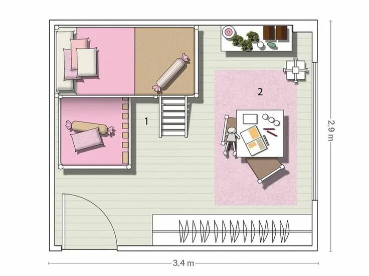 Правильная планировка детской комнаты Un precioso dormitorio para princesas Dicas para decorar o quarto, Casa de arqui