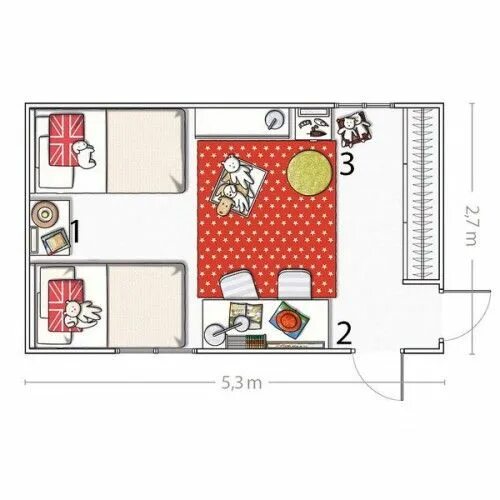 Правильная планировка детской комнаты 5 Room Designs For Two Girls And Their Layouts Shelterness in 2024 Small kids ro