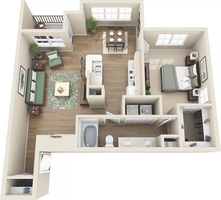 Правильная планировка квартиры One and Two Bedroom Apartments in Colorado Springs, CO Apartment floor plans, Ap