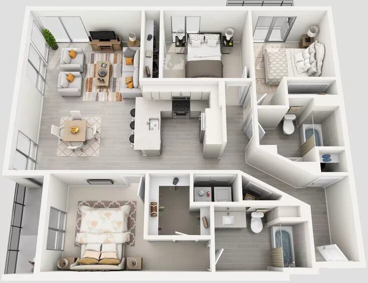 Правильная планировка квартиры Apartments in Los Angeles, CA Apartment layout, Apartment design, House floor de