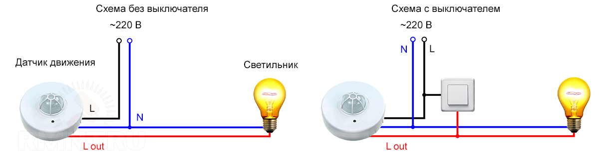 Правильная схема подключения датчика движения 5 проводного Как подключить датчик движения к освещению? Схема. Electrotech Дзен