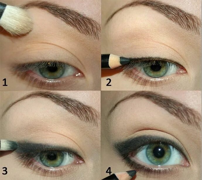 Правильно красить глаза фото Как накрасить глаза черными тенями Makeup, Dark eye makeup, Eye makeup