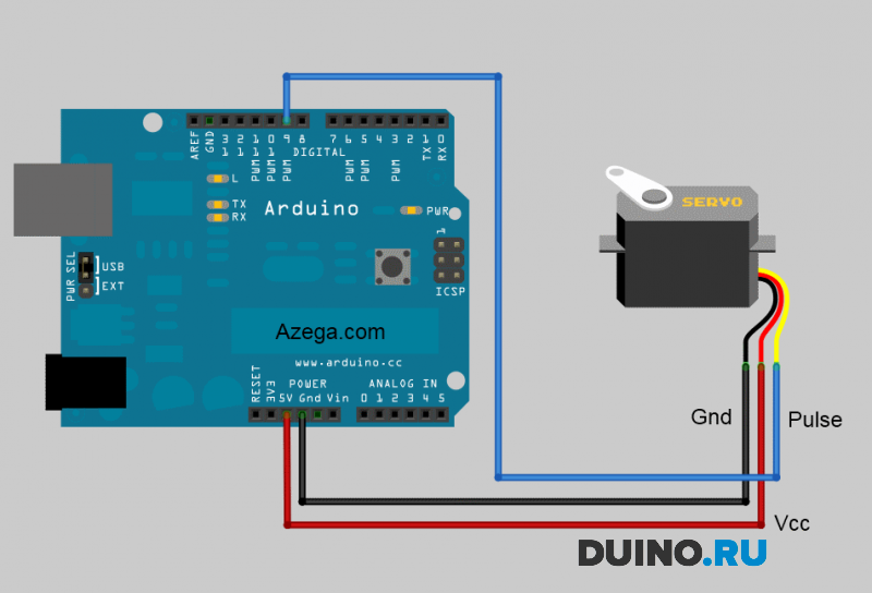 Правильное подключение 6 сервомоторов Сервопривод SG90 - купить в duino.ru