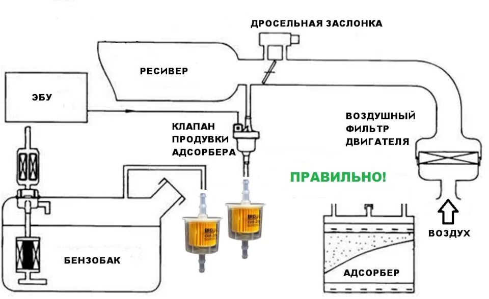 Правильное подключение адсорбера Новогодний подарок, по имени "Пшик"! Отключение Адсорбера, Замена Адсорбера на а