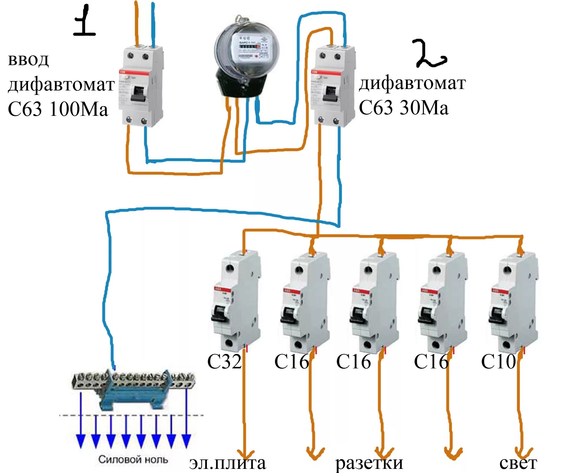 Правильное подключение автомата сверху или снизу схема Замена автоматов в квартире