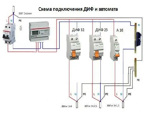 Правильное подключение диф Как подключить дифференциальный автомат: схемы подключения