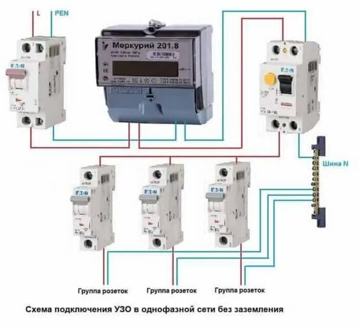 Правильное подключение дифавтомата без заземления УЗО в электрике или чего вы ещё не знали про УДТ и ВДТ дифференциального тока Эл