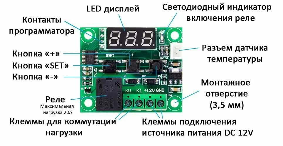 Правильное подключение электронного терморегулятора китайский Электронный терморегулятор: 1 500 тг. - Другие обогреватели Павлодар на Olx