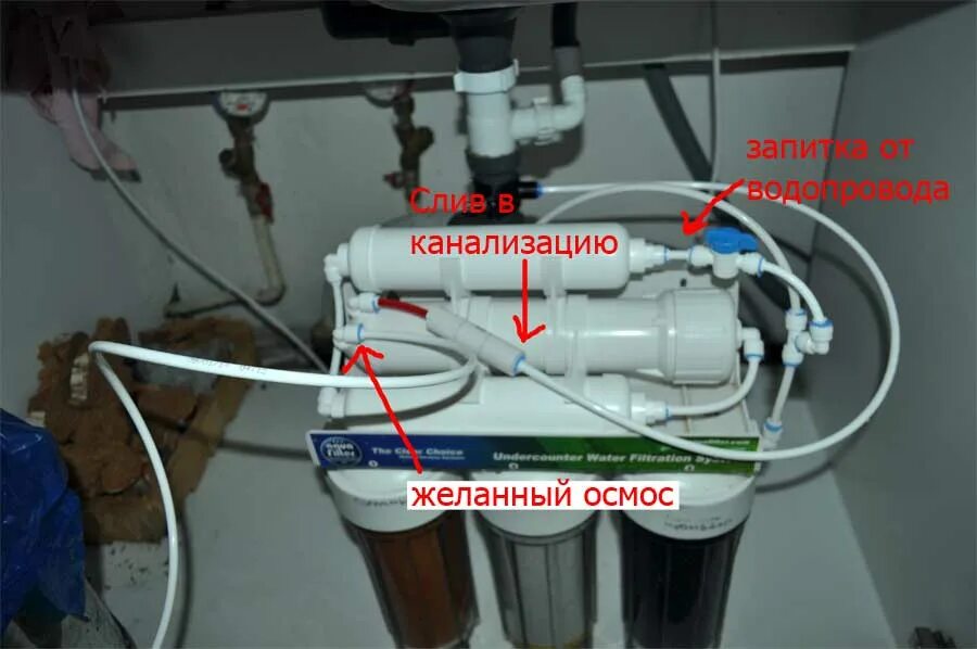 Правильное подключение фильтра Осмос для аквариума: установка обратного осмоса. Фото инструкция. Aquamania.by