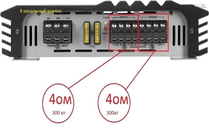 Правильное подключение мостом Как подключить 4 динамика на 2 канала