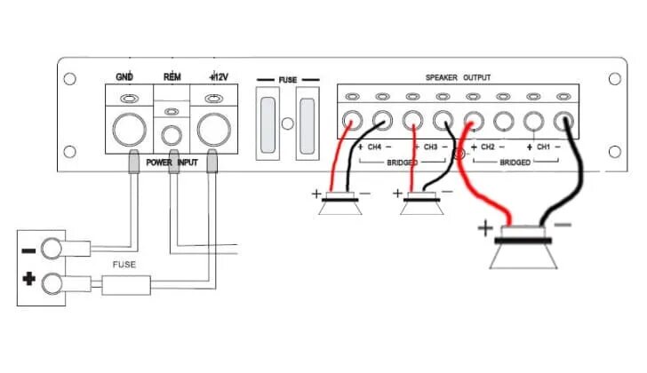Правильное подключение мостом Подключение двухканального усилителя к колонкам