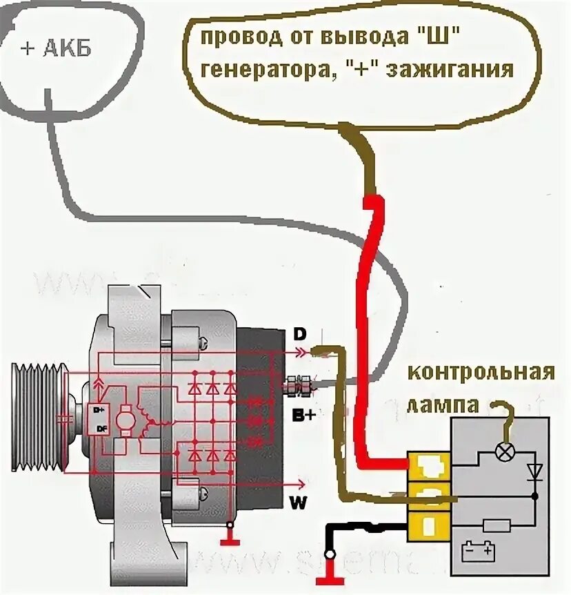 Правильное подключение обмотки возбуждения генератора змз 406 Нужна помощь ! Приборка крайслер 4505.3801010-04 - ГАЗ Соболь 4х4, 2,3 л, 2003 г