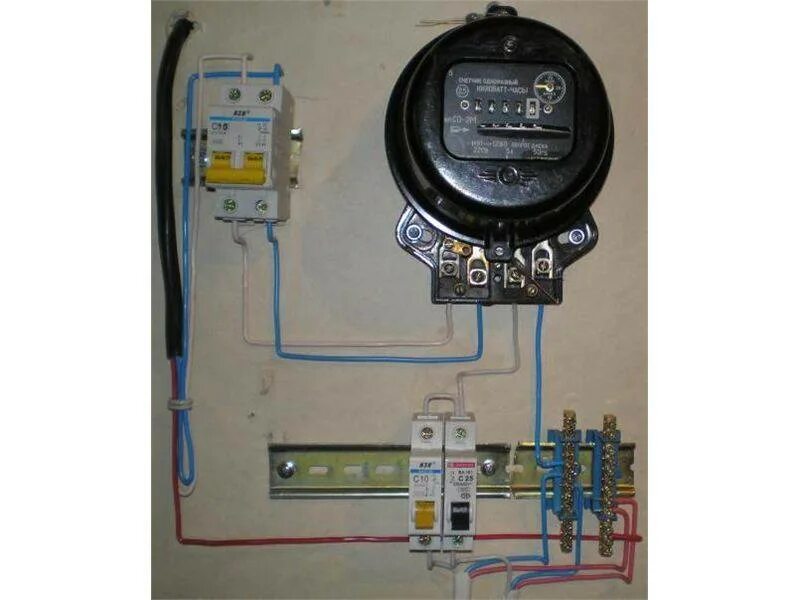 Правильное подключение счетчика электроэнергии и автоматов Электросчетчик провод до заземления