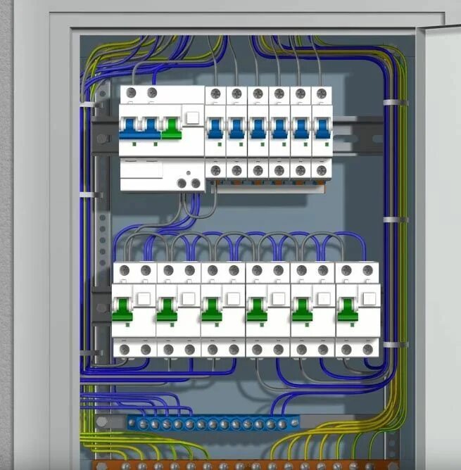 Правильное подключение щитка Схема электрощитка в квартире - подключение автоматов, узо Электротехника, Элект