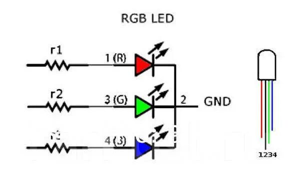 Правильное подключение светодиода RGB светодиод 5mm, новый, в наличии. Цена: 10 ₽ во Владивостоке