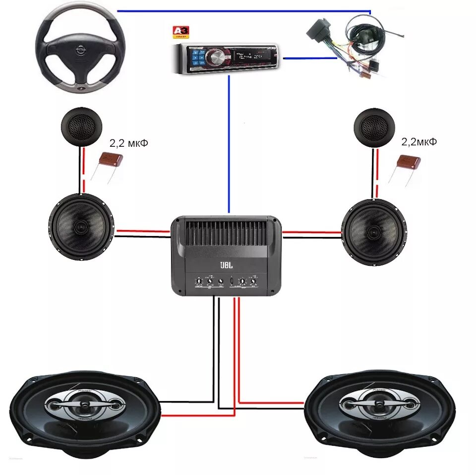 Правильное подключение твитеров Путь автозвука или Alpine CDE-9882Ri, Урал АК-74с, Pioneer TSA-6916, JBL GTO-3EZ