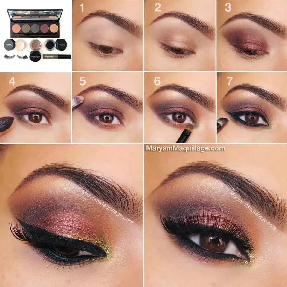 Правильный макияж для карих глаз Smokey eye for fall Eye makeup steps, Simple eye makeup, Eye makeup