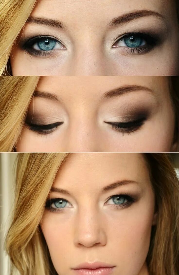 Правильный макияж для нависшего века Eye Shadow Styles Smokey eye makeup, Skin makeup, Eye makeup