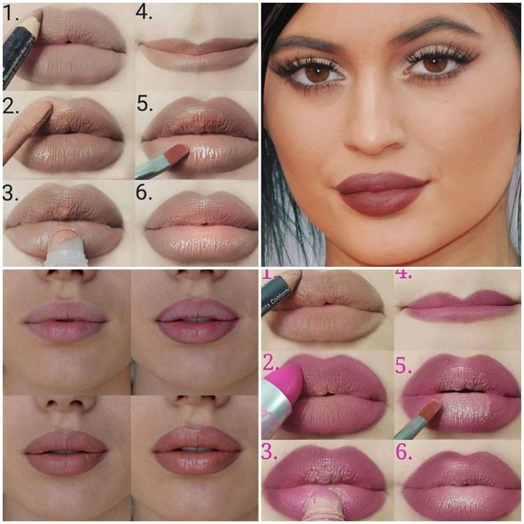 Правильный макияж губ application rouge à lèvres Kylie Jenner mat #fashion #style #lips Jenner makeup,