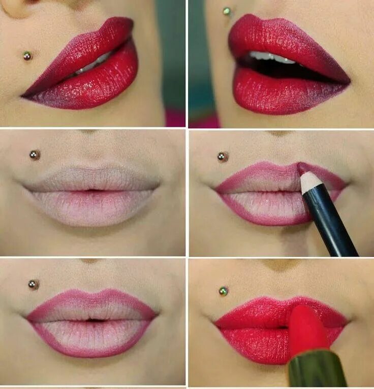 Правильный макияж губ Beautiful Lipstick, Lip contouring, Lush lips