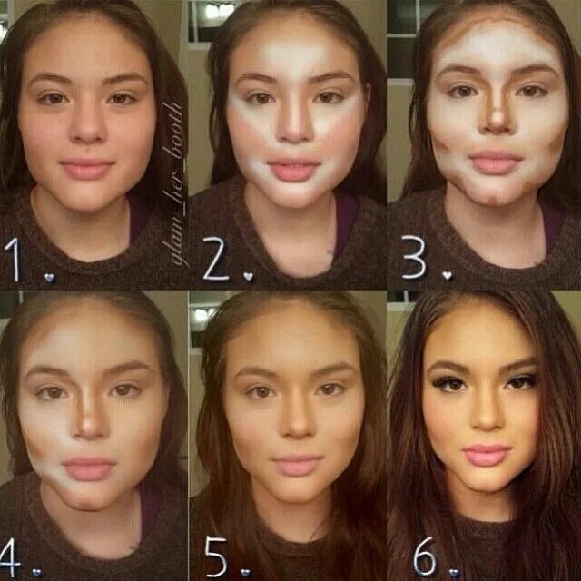 La imagen puede contener: 4 personas, primer plano Highlighter makeup, How to do