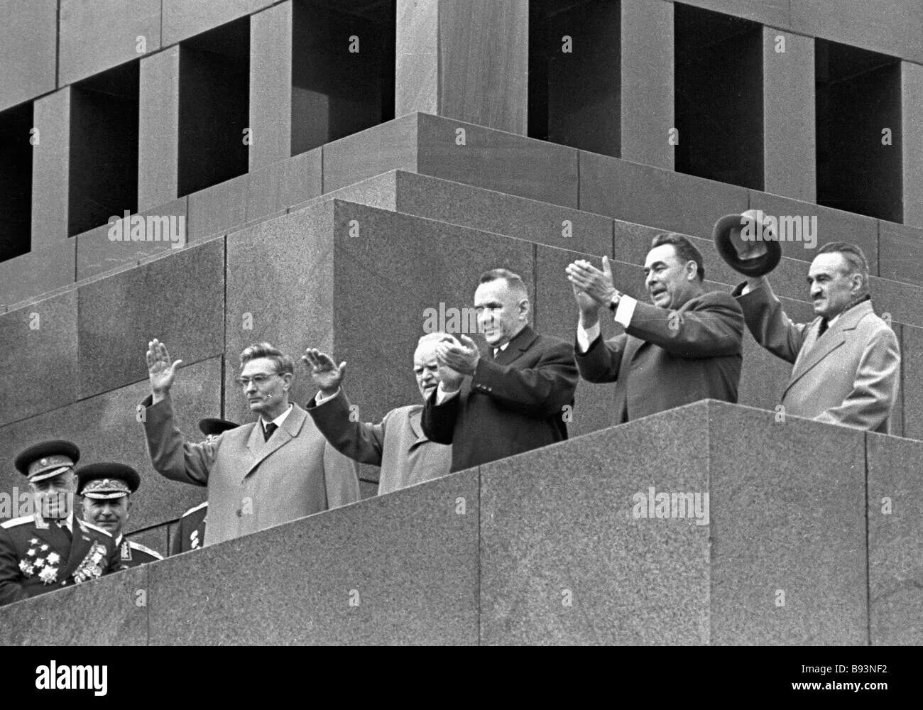 Правительство ссср фото From the Lenin mausoleum platform members of the Soviet government left to right