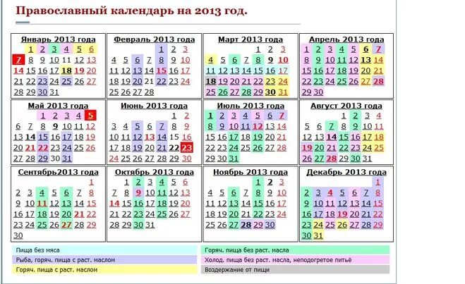 Православный календарь на 5 лет Где можно скачать Православный календарь с праздниками на 2013 год?