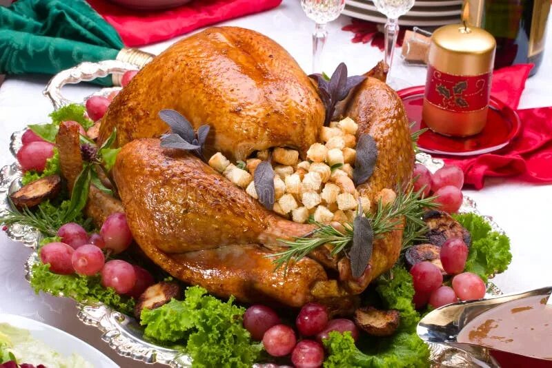 Праздничная индейка фото Christmas Turkey on Holiday Table Stock Photo - Image of delicious, season: 1004