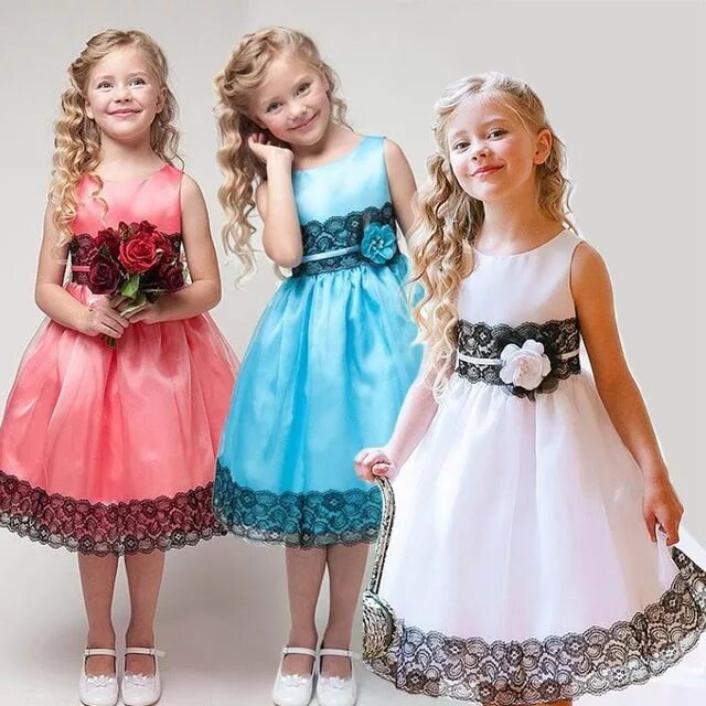 Праздничная одежда фото Meninas de Seda Da Princesa Vestido de Festa de Verão Do Bebê Vestidos de Renda 