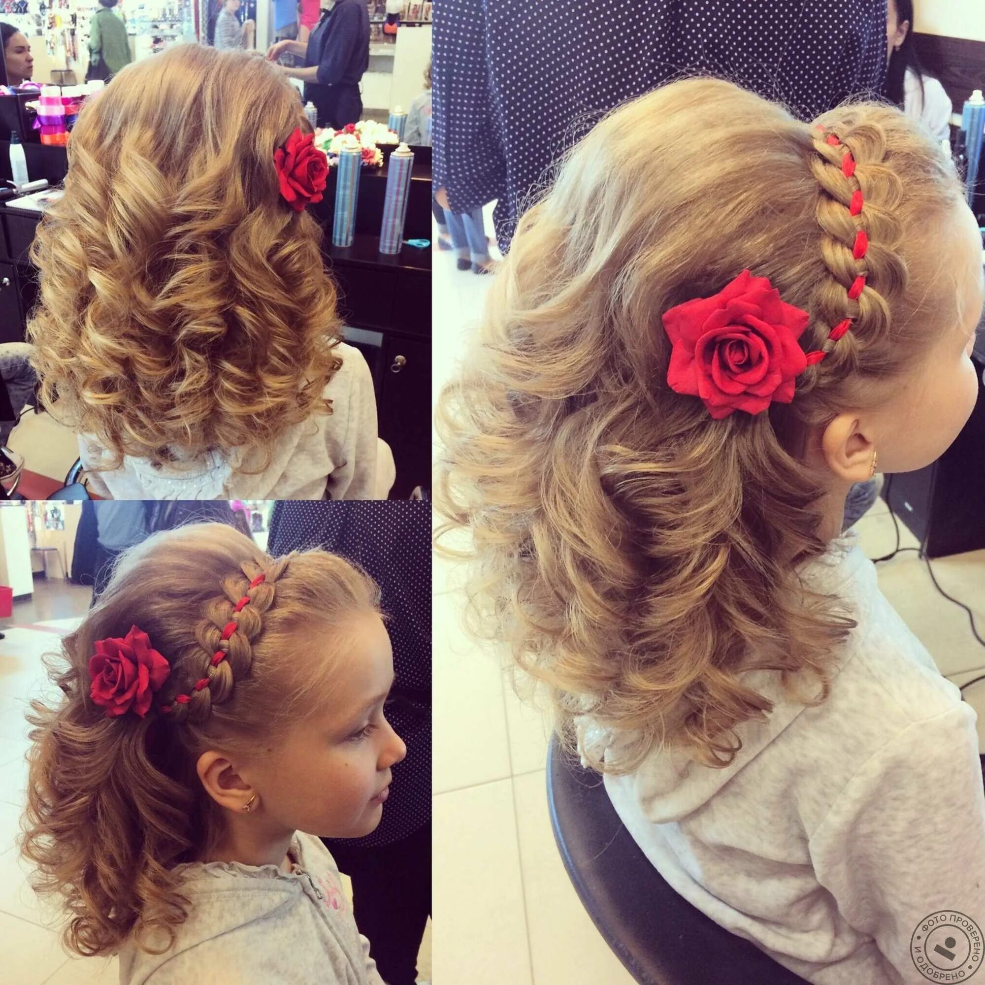 Праздничная прическа для девочки на длинные волосы Прически на выпускной на средние волосы для детей - Прически девочке на выпускно