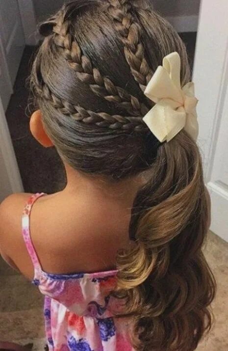 Праздничная прическа для девочки в школу 19 Super Easy Hairstyles For Girls Girl hair dos, Hairdo for long hair, Kids hai