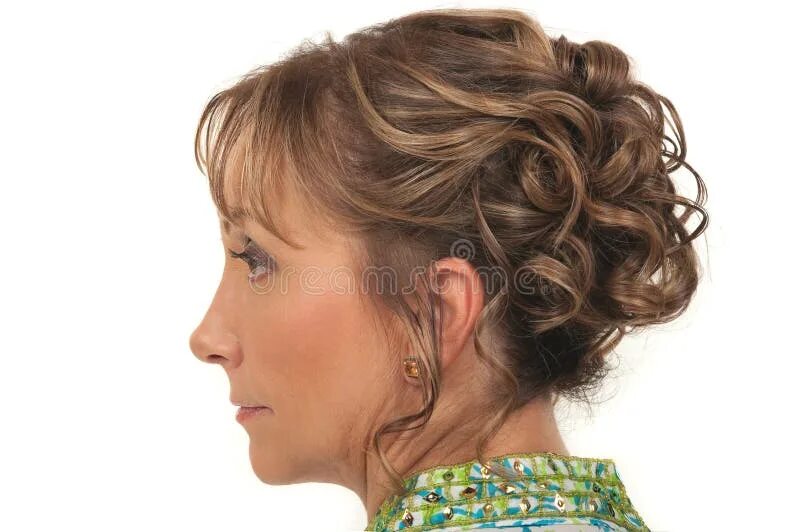 Праздничная прическа для женщины 50 лет Hairstyle stock photo. Image of hairdo, wedding, party - 20891904