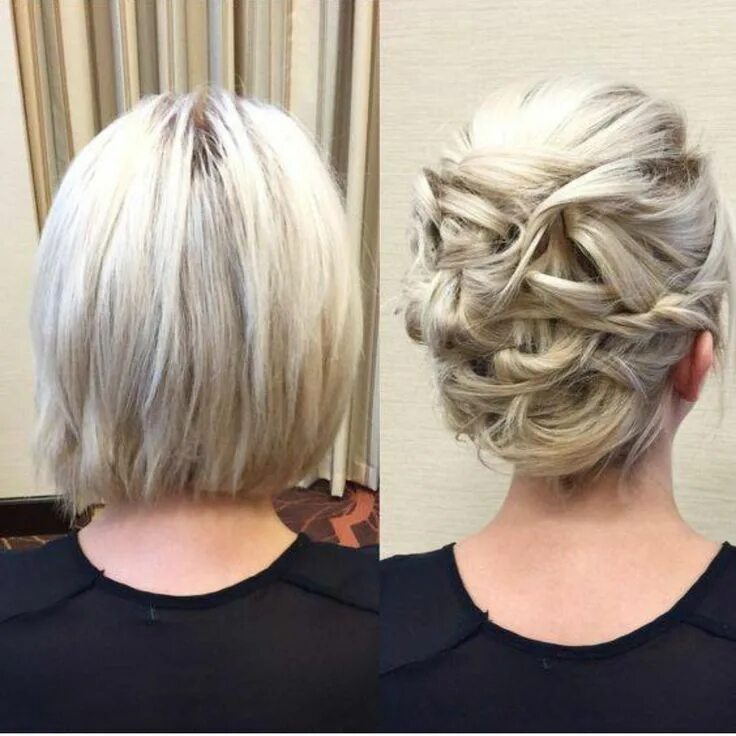 Праздничная укладка каре фото Pin on Coafuri Short hair up, Short hair updo, Short wedding hair