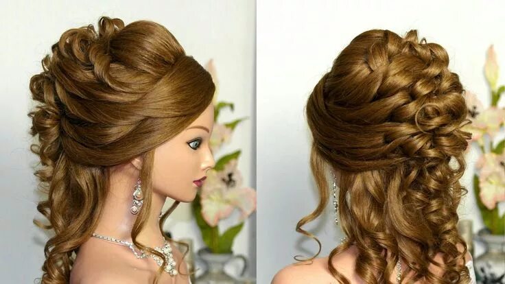 Праздничные прически на длинные волосы Pin by Faranakhan096 Khan on Hairstyles Curls for long hair, Simple wedding hair