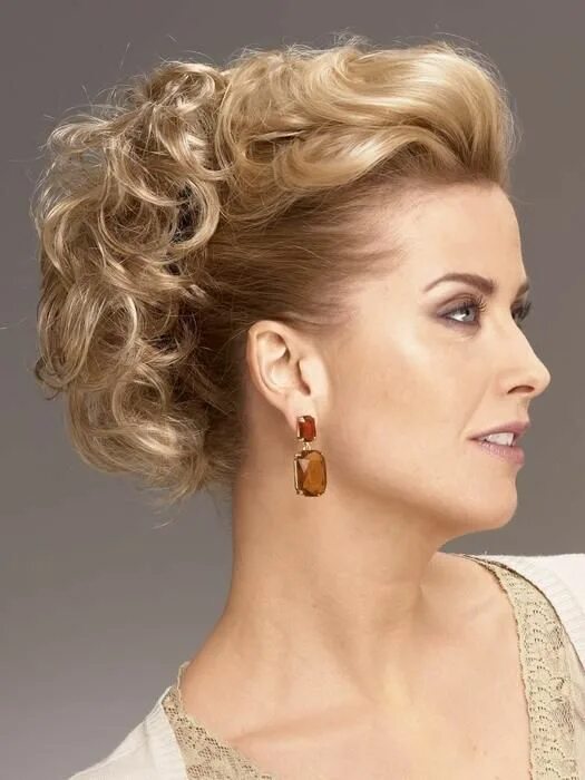 Праздничные прически женщин 50 лет UpDo Curls by Raquel Welch Hair Bun Mother of the bride hair, Long hair styles, 