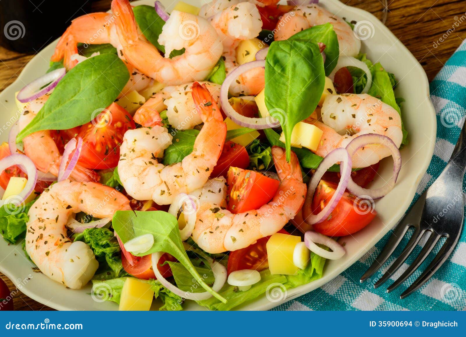 Праздничные салаты с креветками с фото Prawn salad stock photo. Image of plate, fresh, spices - 35900694