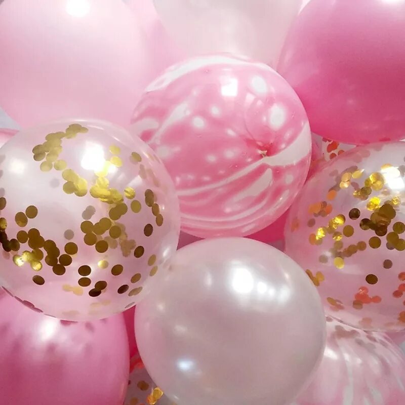 Праздничные шарики фото Mixed 20pcs/lot 12inchs Of Confetti Latex Helium Balloons Gold Pink Black Baby S