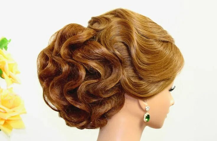 Праздничные укладки волос фото Hairstyles for medium hair. Updo hairstyles. Bridal wedding hairstyles Cabelo lo