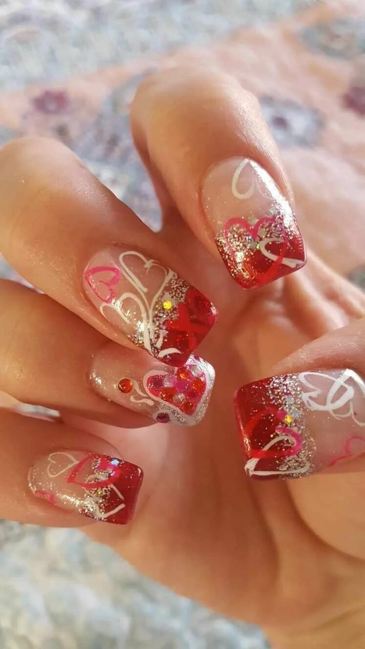 Праздничный дизайн ногтей Valentine Nails 35 Most Creative DIY Valentine Nail Art You Will Love in 2022 Na