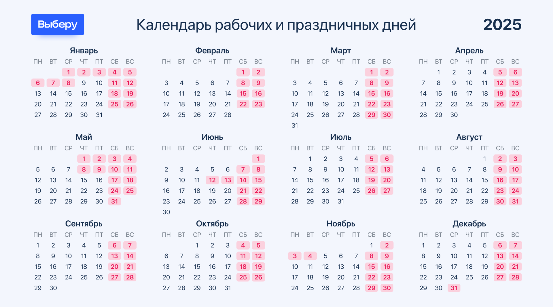 Праздничный календарь на 2025 официальные выходные Как будем работать и отдыхать в 2025 году - опубликован календарь праздничных дн