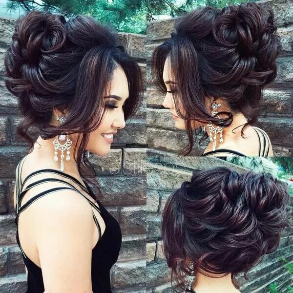 Праздничный прически на длинный Peinados Wedding hairstyles for long hair, Wedding hair and makeup, Bridesmaid h