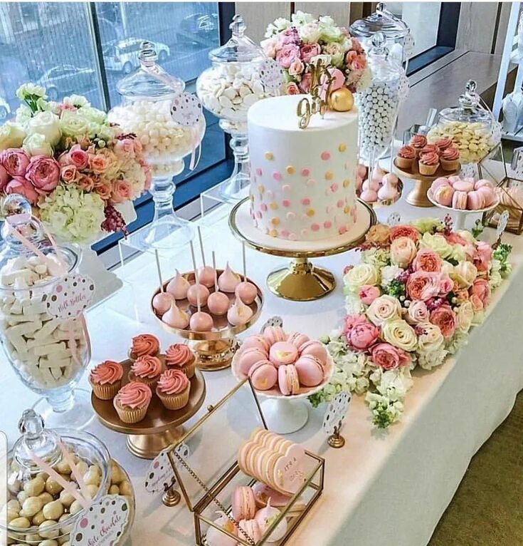 Праздничный сладкий стол фото Pin by Sabrenia KelleyLewis on Party & Entertaining Bridal shower desserts, Wedd