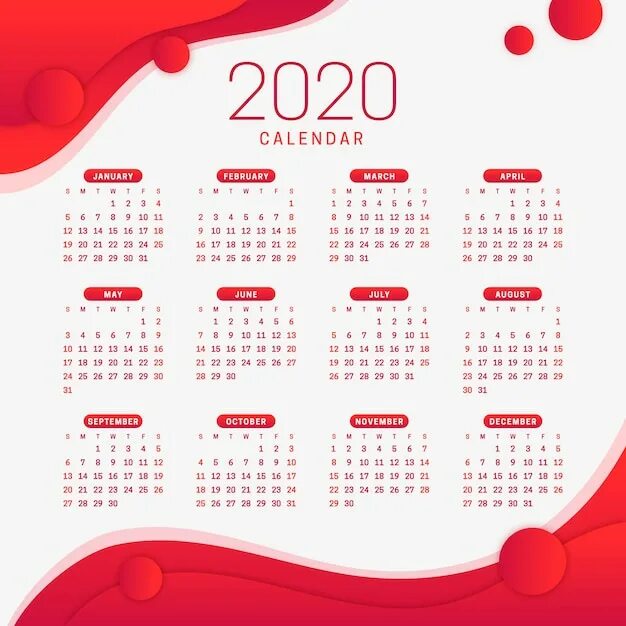 Праздник красного календаря Premium Vector 2022 Calendar Template in Gradient Color