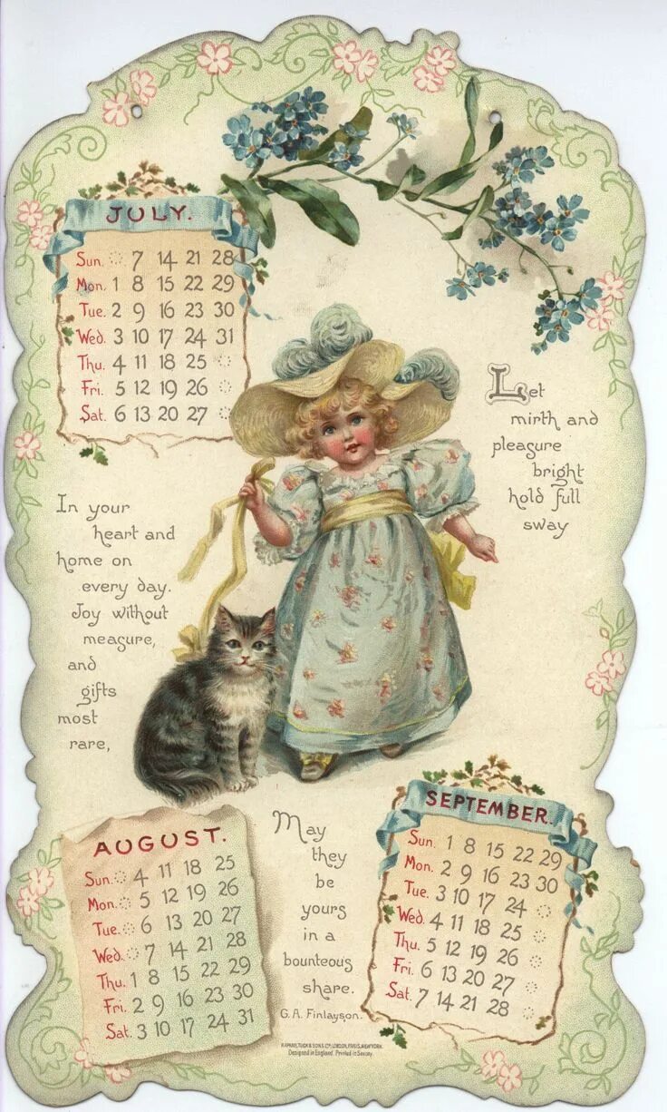 Праздник старинного календаря Старинные календари Vintage calendar, Vintage postcards, Vintage cards