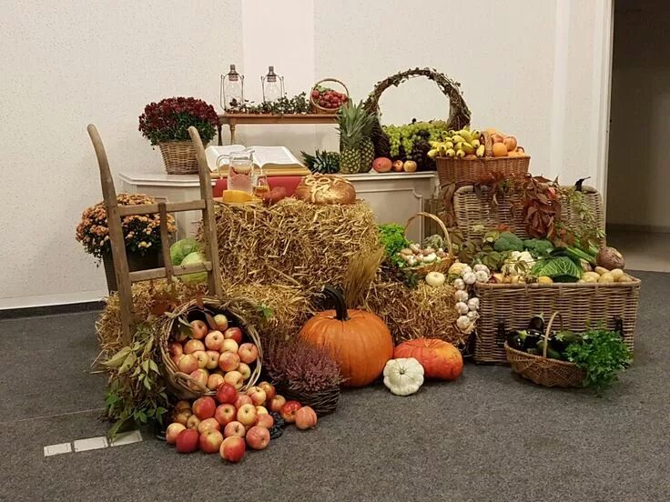 Праздник урожая оформление в детском саду Erntedankfest Herbst Ernte