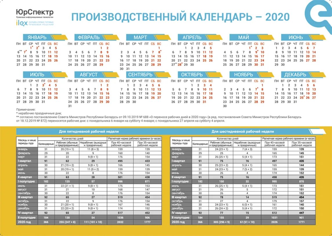 Праздника 2020 производственный календарь Производственный (рабочий) календарь на 2020 год в Беларуси - ilex