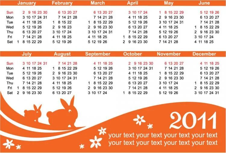 Month Of January 2011 Calendar - Printable Calendars AT A GLANCE